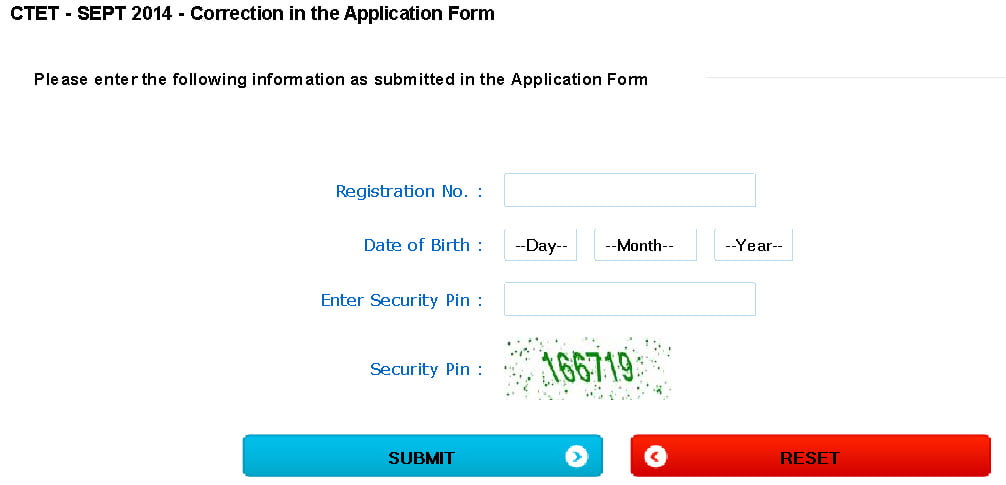 Correction Application Form 2014