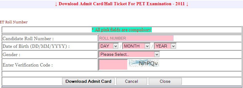 Admit card