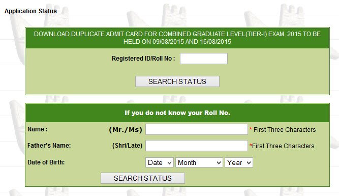 SSC CGL 2015 admit card