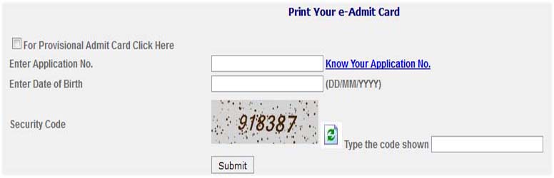 Nurse/Tech Asst Admit Card 2015