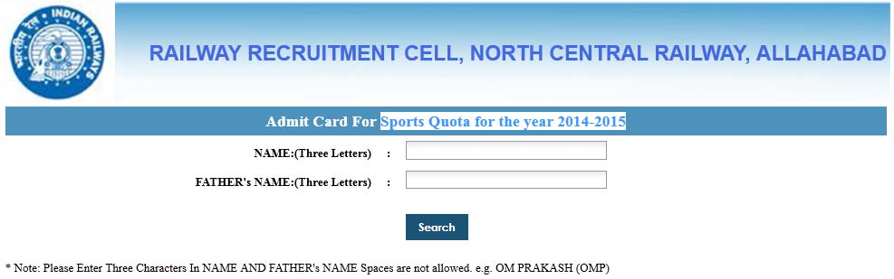 Admit Card 2015