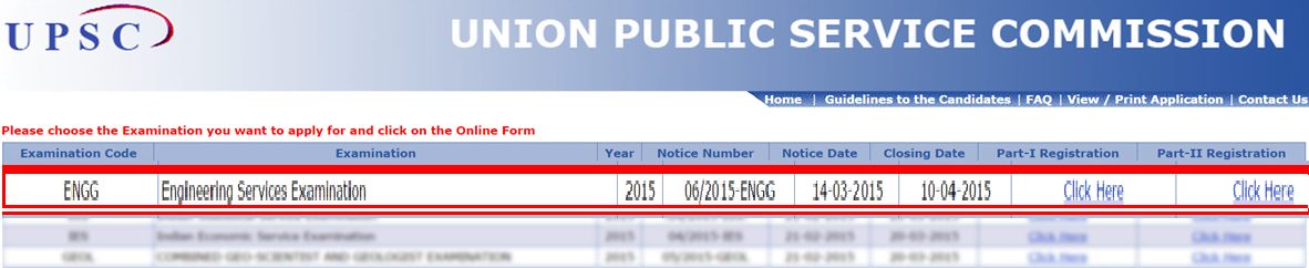 475 Posts for Engineering Service Exam in UPSC 2015
