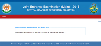 JEE Mains Exam Admit Card 2015