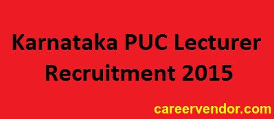 Karnataka Lecturer Jobs 2015