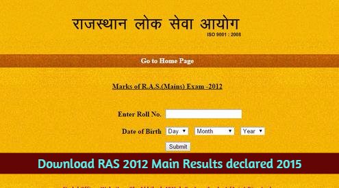 Download RAS 2012 Main Results declared 2015