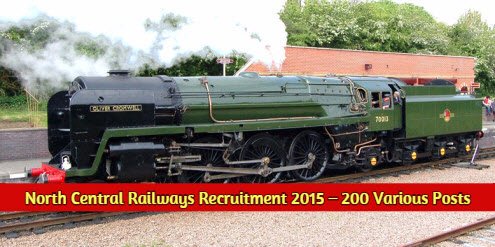 North Central Railways Recruitment 2015 – 200 Various Posts