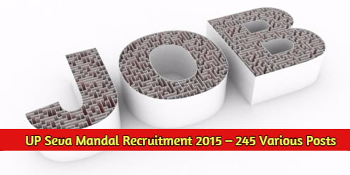 UP Seva Mandal Recruitment 2015 – 245 Various Posts