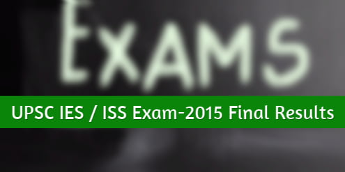 UPSC IES ISS Results 2015