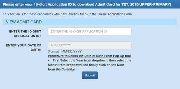 wbssc tet admit card 2015