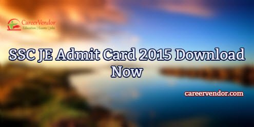 SSC JE Call Letter 2015