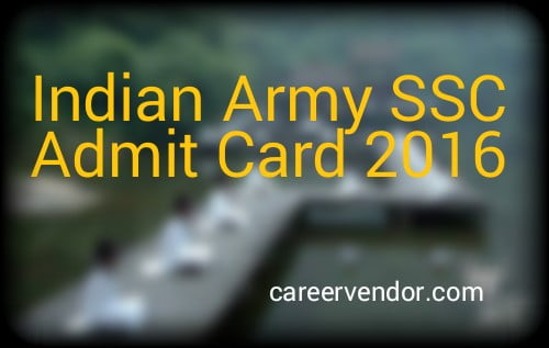 indian army admit card 2016