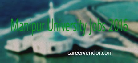 Manipur University Professor vacant post 2016