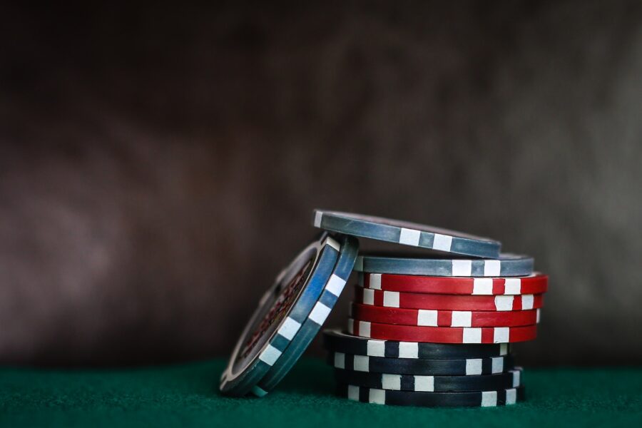 selective focus photo of poker chips