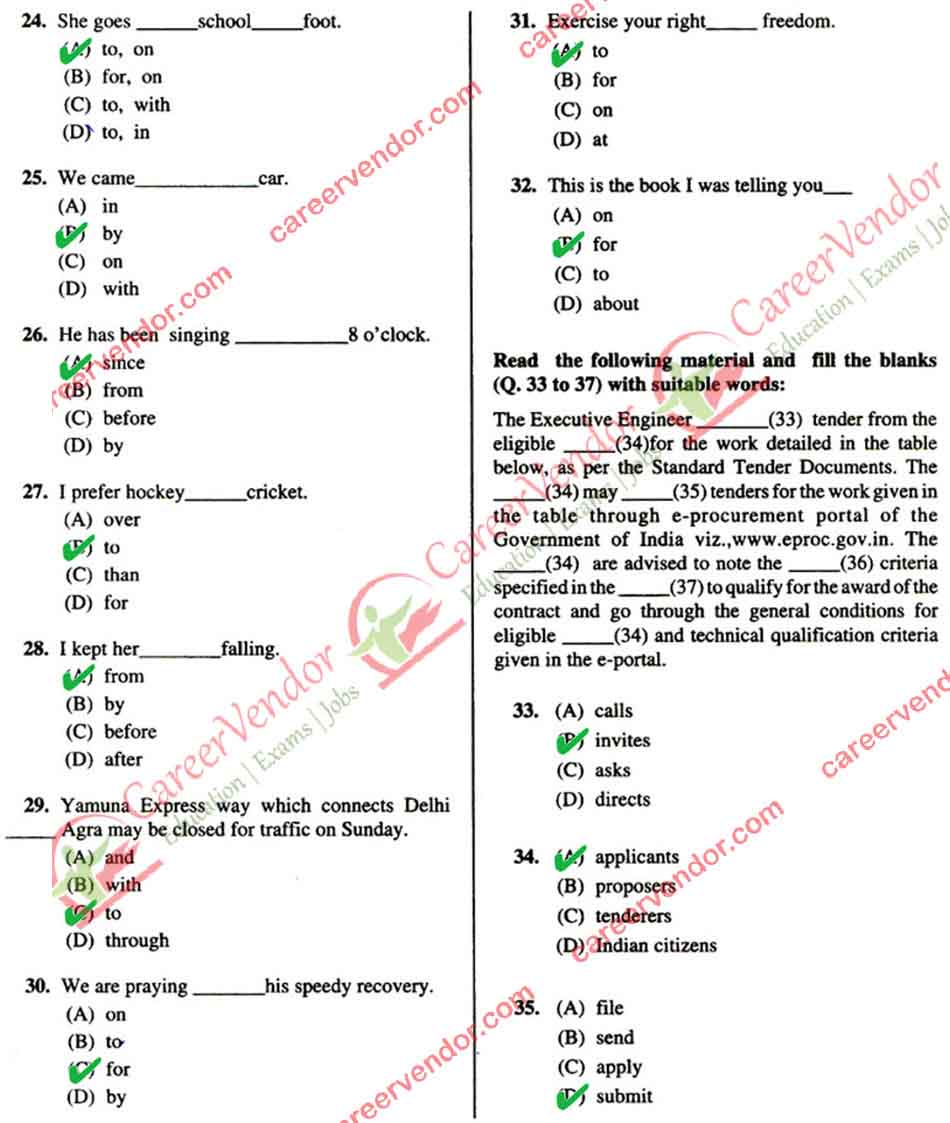 BSNL JAO 2014 Paper 1 Answer Key - Page 3