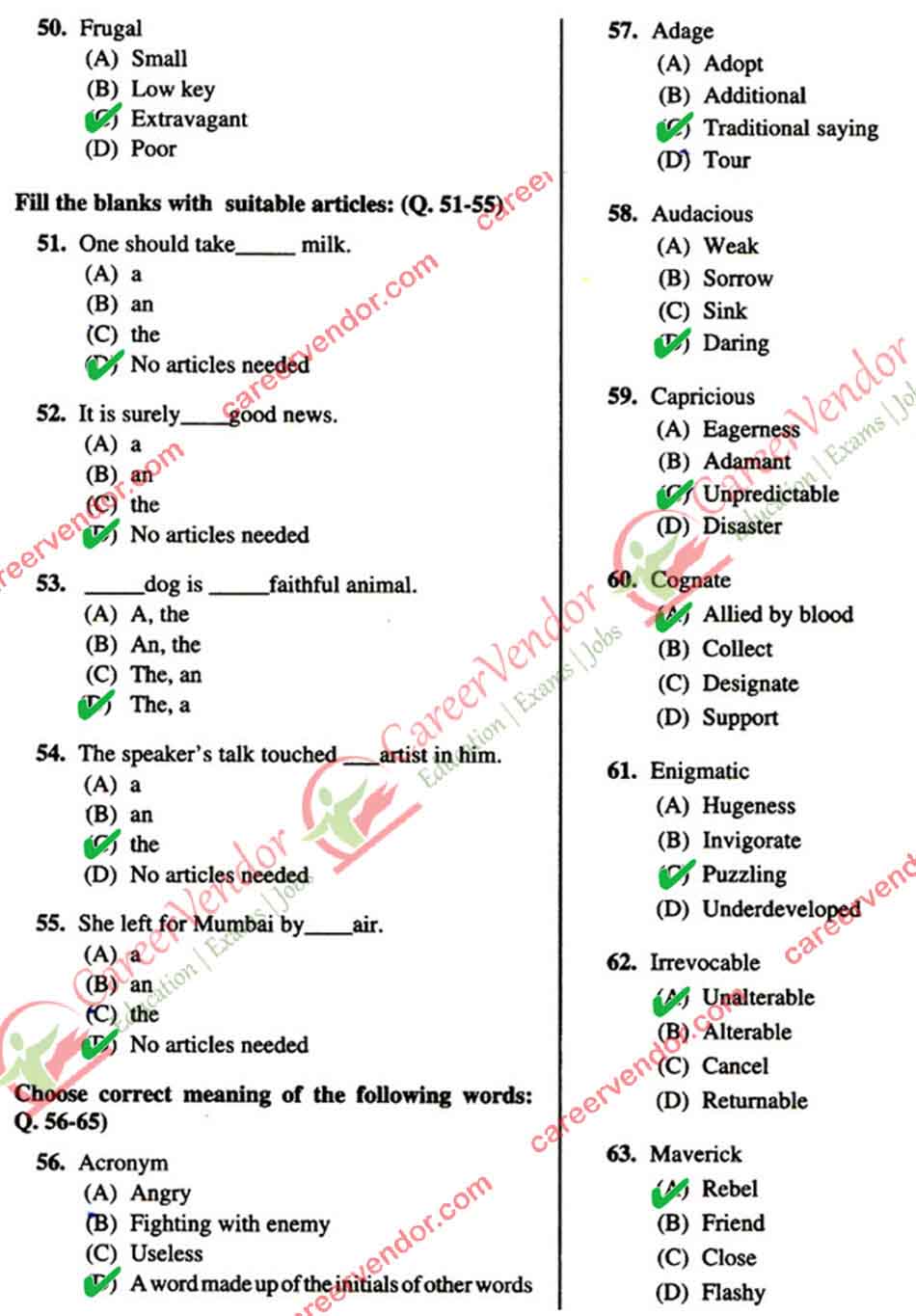 BSNL JAO 2014 Paper 1 Answer Key - Page 5