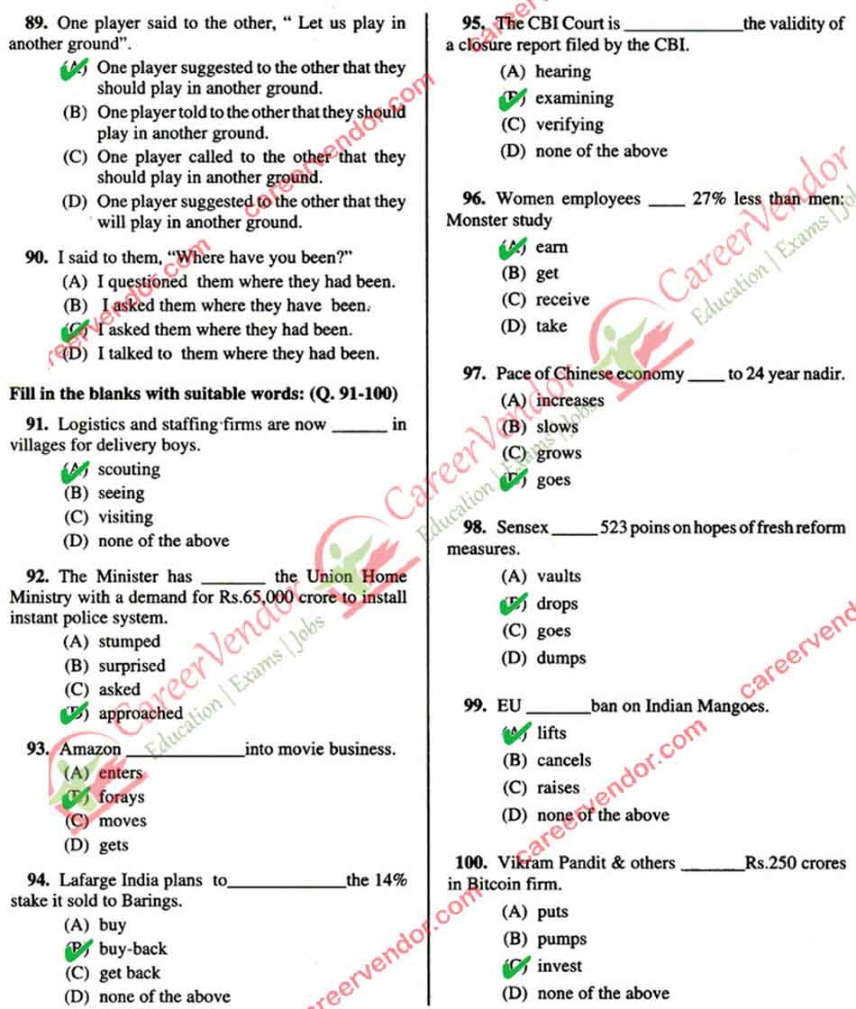 BSNL JAO 2014 Paper 1 Answer Key - Page 8