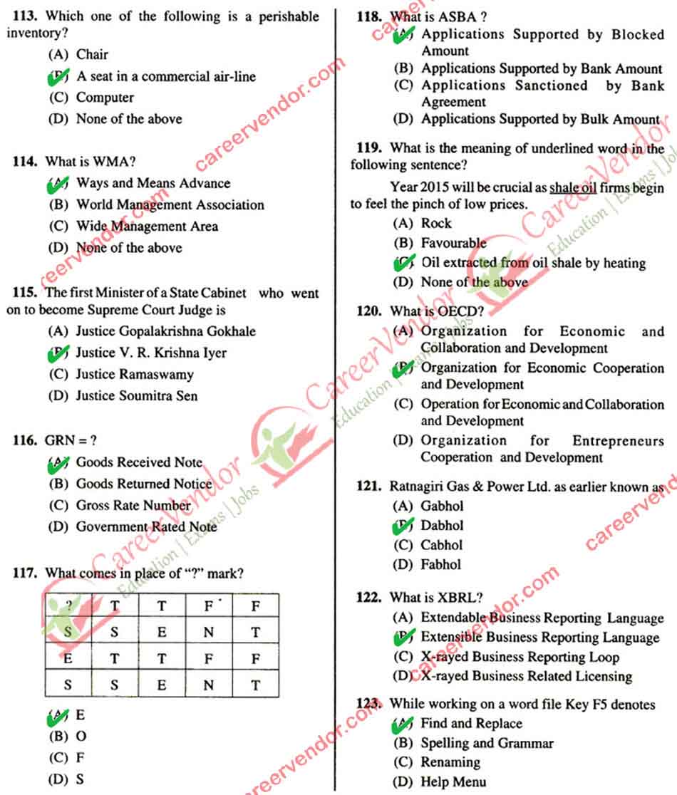 BSNL JAO 2014 Paper 1 Answer Key - Page 10