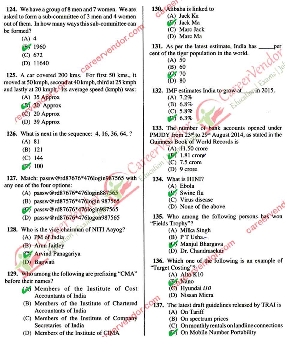 BSNL JAO 2014 Paper 1 Answer Key - Page 11