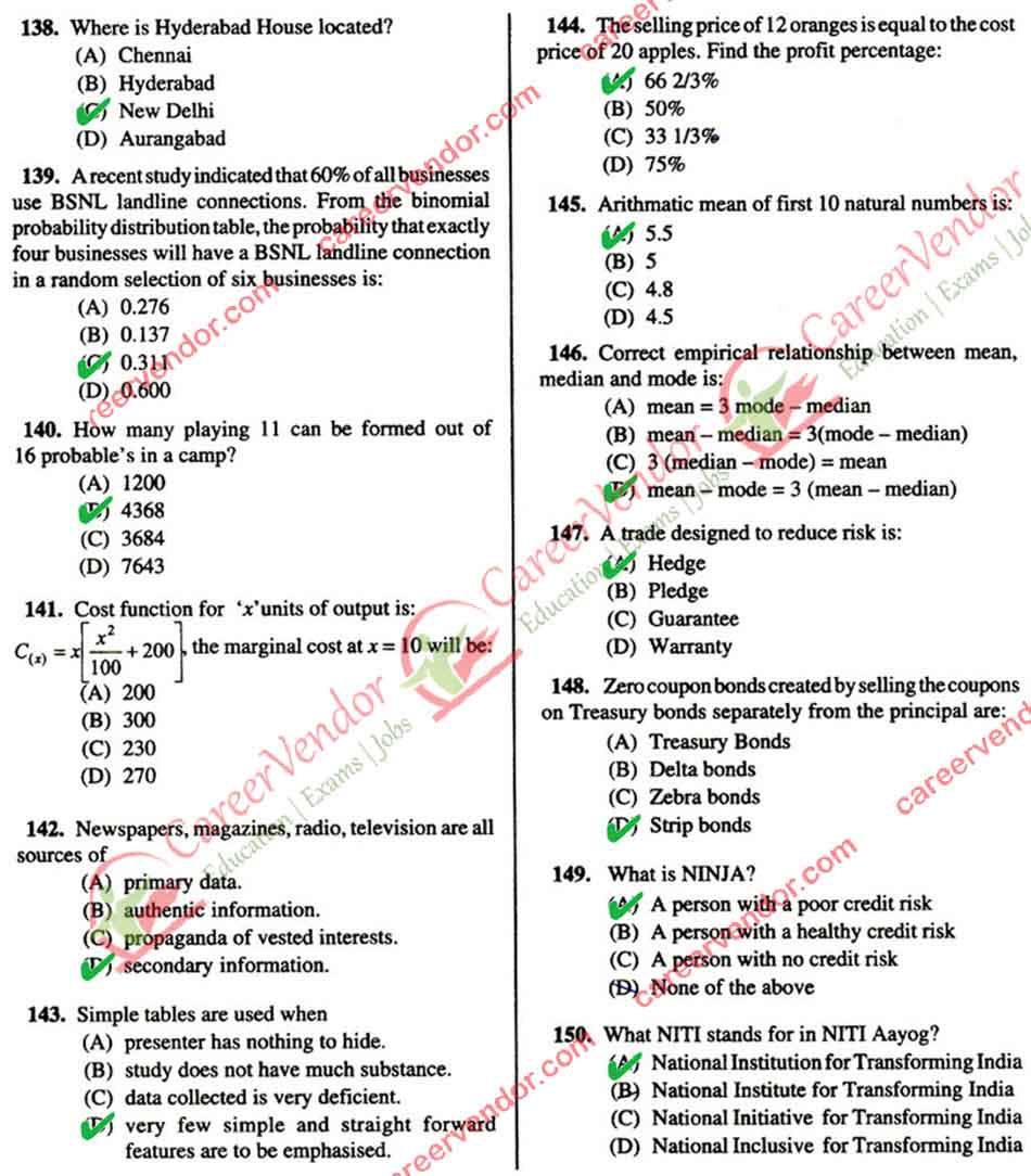 BSNL JAO 2014 Paper 1 Answer Key - Page 12