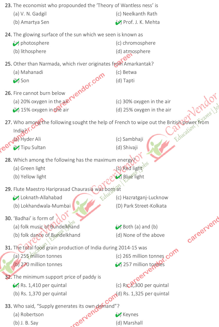 Chakbandi Lekhpal 08 Nov 2015 Morning Shift Answer Key - Page 3