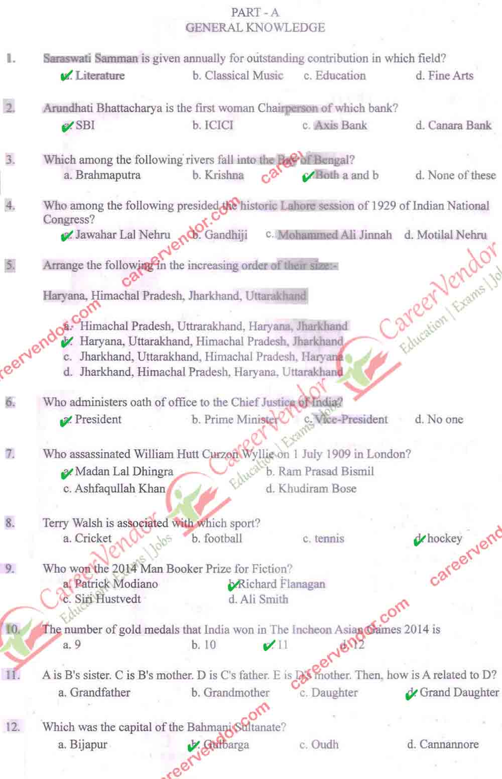 Delhi Post Office {DPO} Answer - Page 01