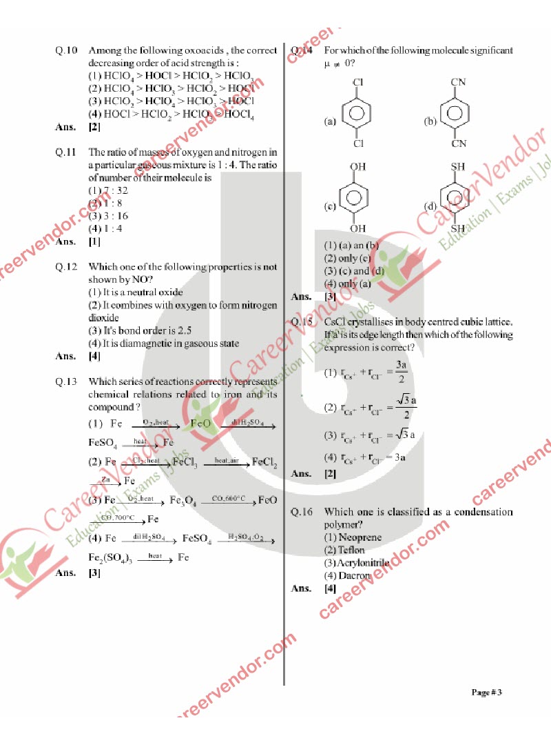 IIT JEE Mains 2014 answer key - Page 3