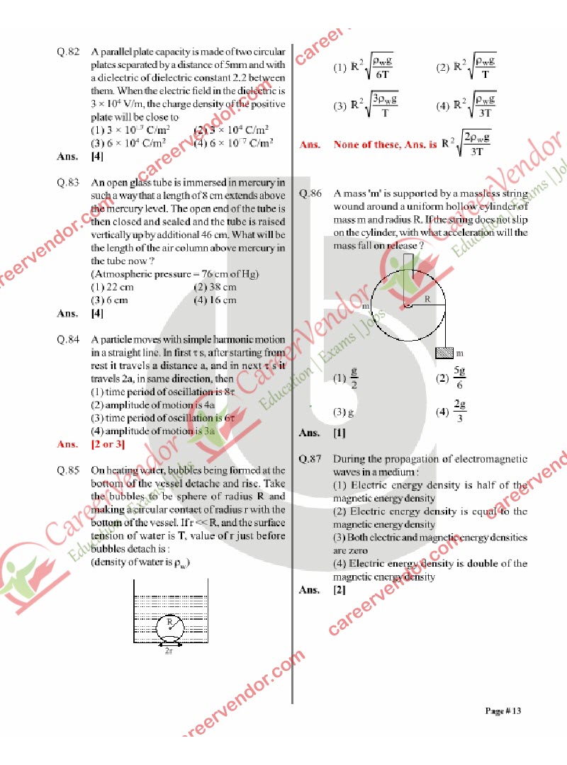 IIT JEE Mains 2014 answer key - Page 13