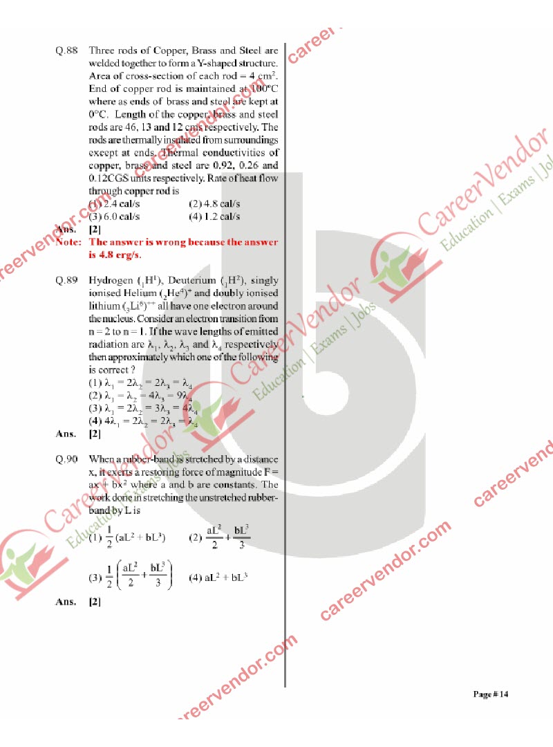 IIT JEE Mains 2014 answer key - Page 14
