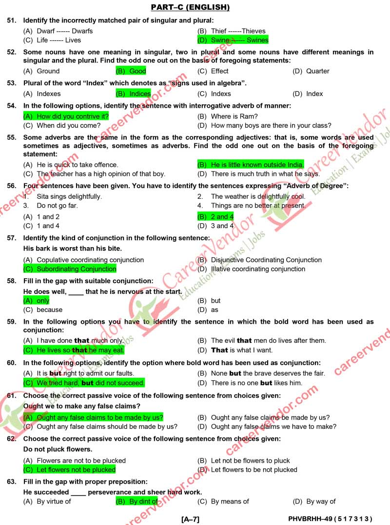 IPO BIHAR 2014 Answers - Page 07