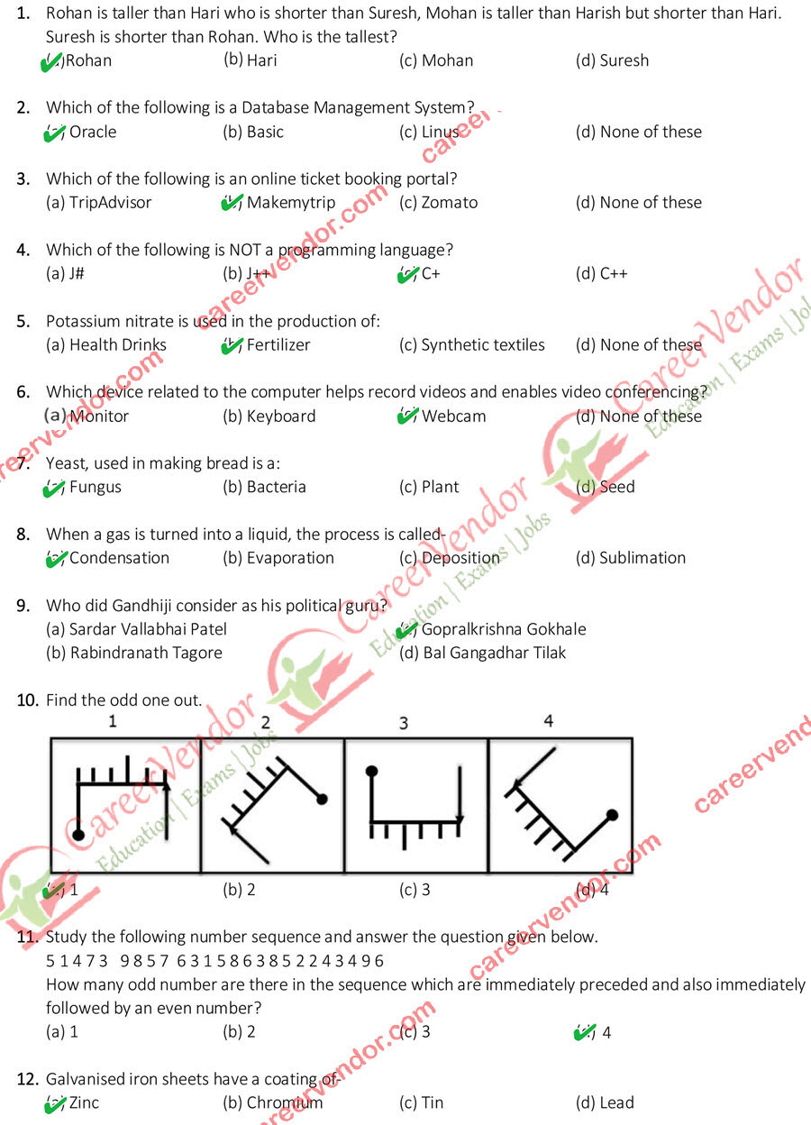 JSSC Assistant Sachivalaya Sahayak Answer Key - Page 1