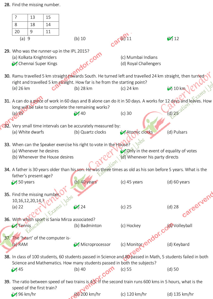 JSSC Assistant Sachivalaya Sahayak Answer Key - Page 3