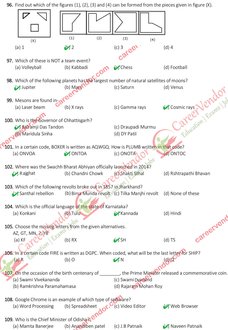 JSSC Assistant Sachivalaya Sahayak Answer Key - Page 8