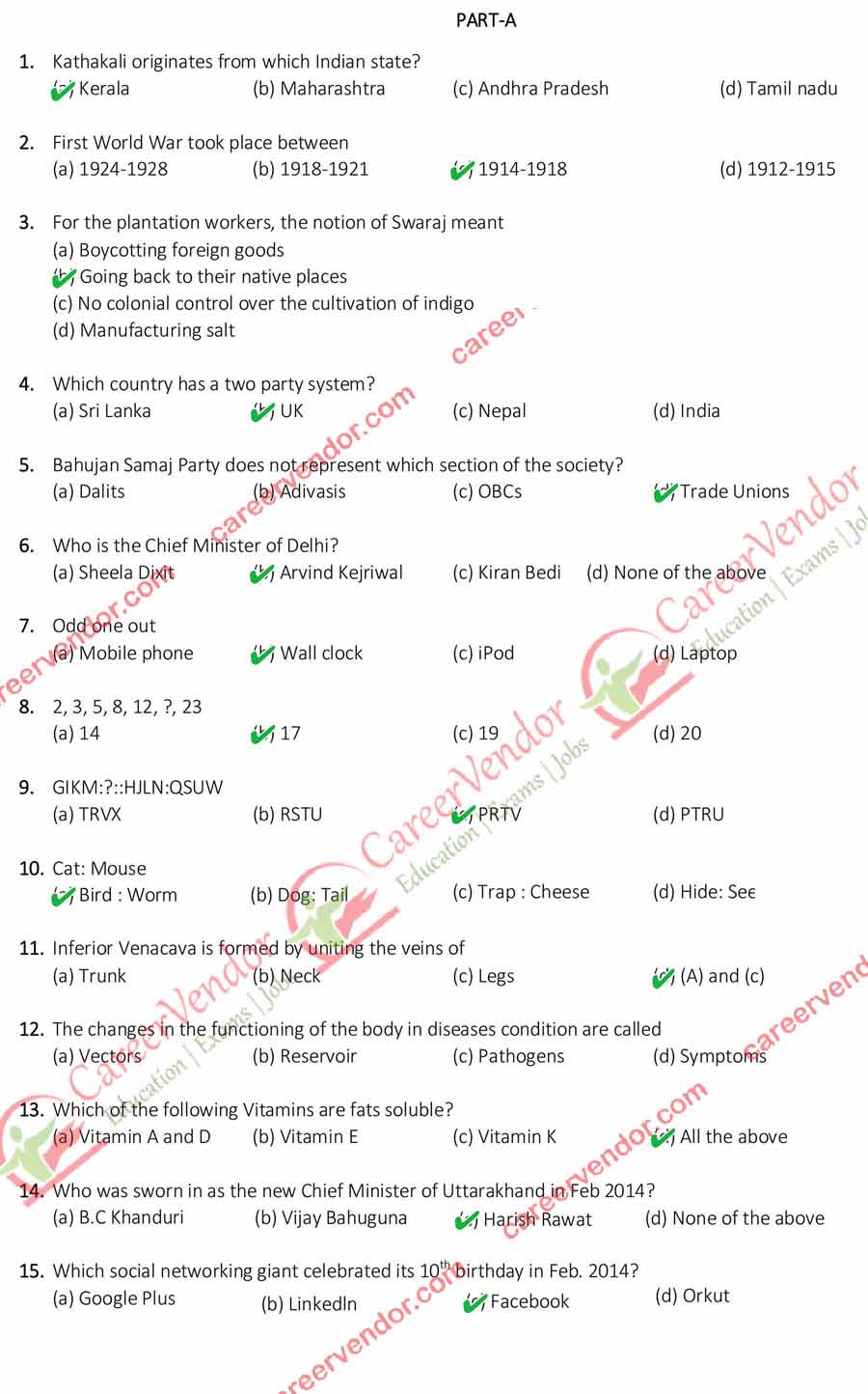 Maharashtra Post Office 3 may 2015answer key - Page 1