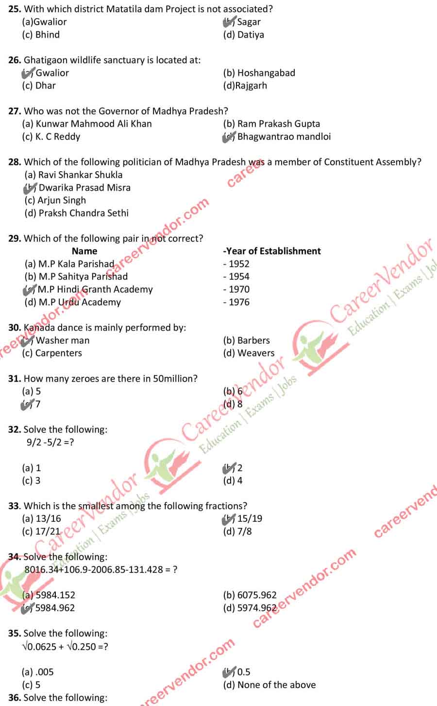 MP Police SI answer key 2015 - Page 3