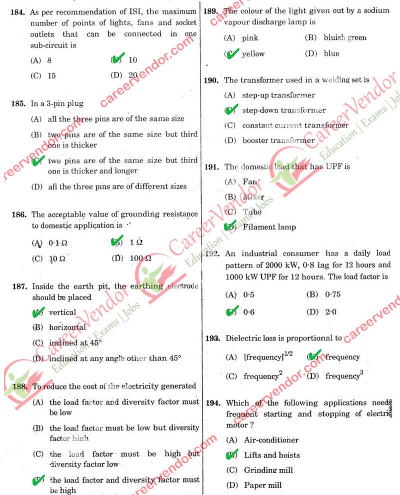 SSC JE Electrical 2014Answers - Page 29