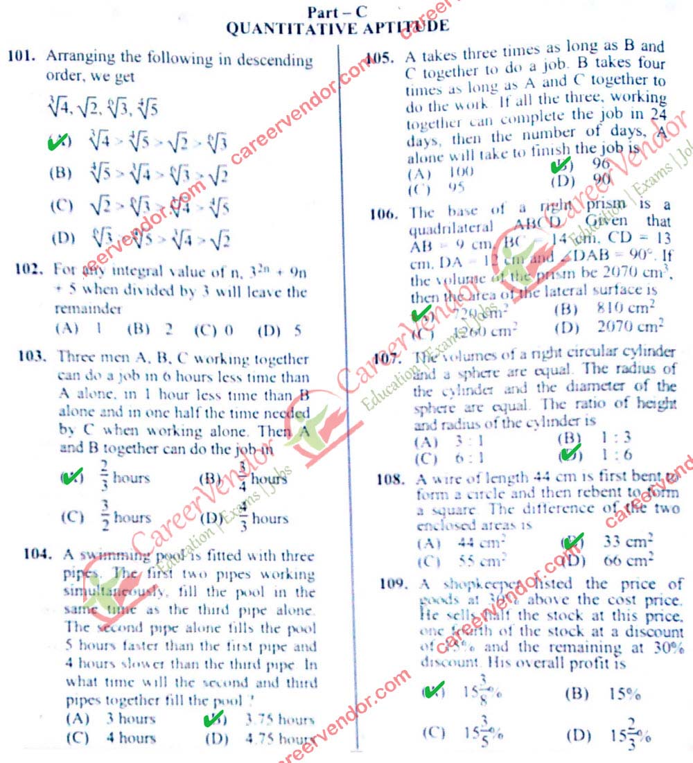 SSC CGL 2014 Tier 1 answer key - Page 9