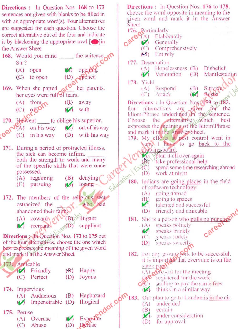 SSC CGL 2014 Tier-1 evening Answer - Page 16