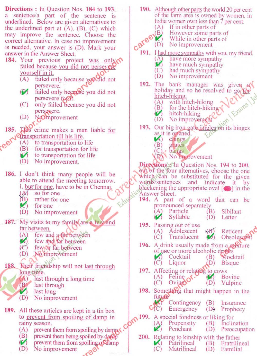 SSC CGL 2014 Tier-1 evening Answer - Page 17