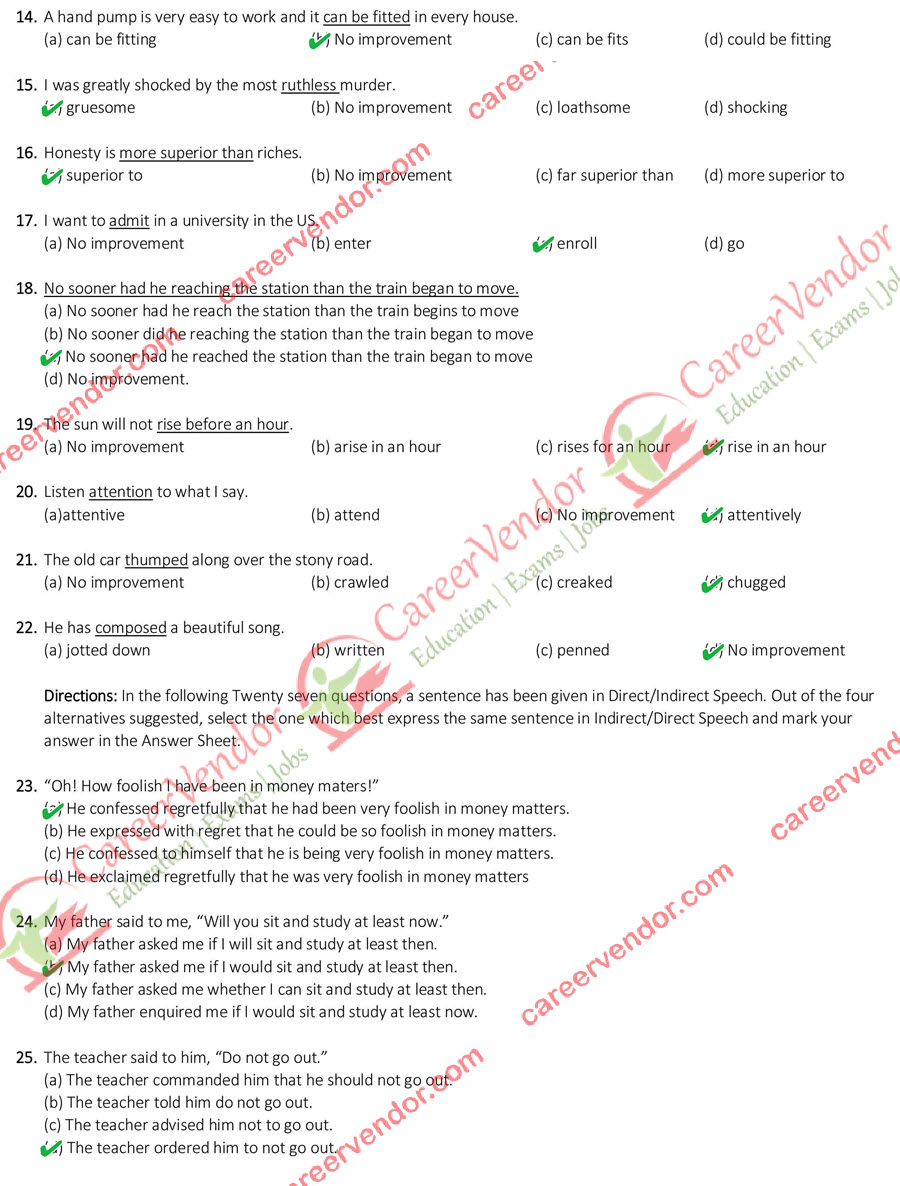 SSC CGL Tier 2 2015 English Answer Key - Page 2