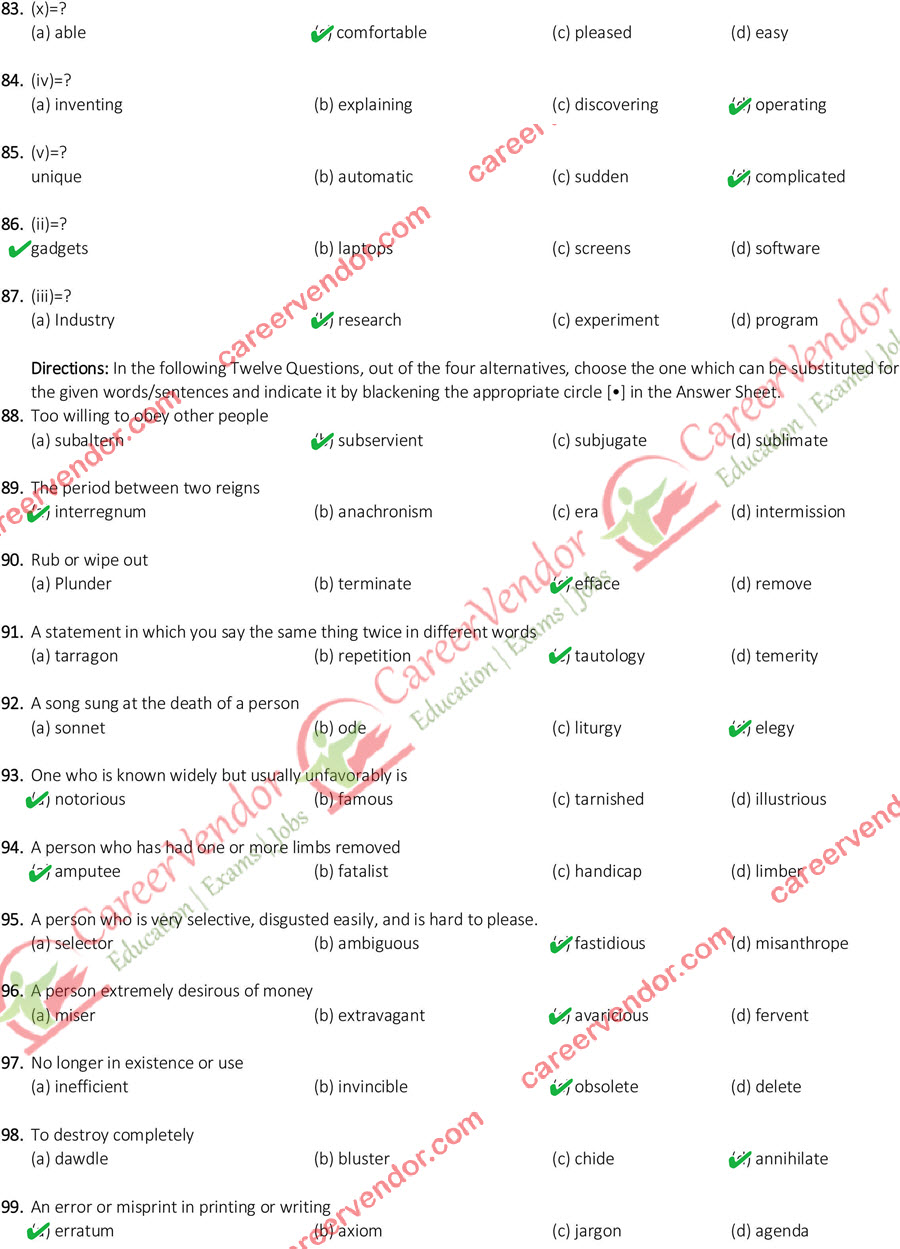 SSC CGL Tier 2 2015 English Answer Key - Page 10