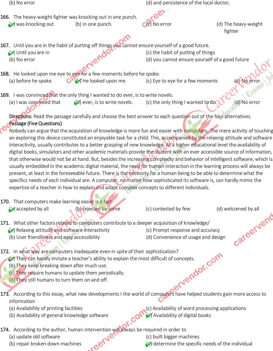 SSC CGL Tier 2 2015 English Answer Key - Page 17