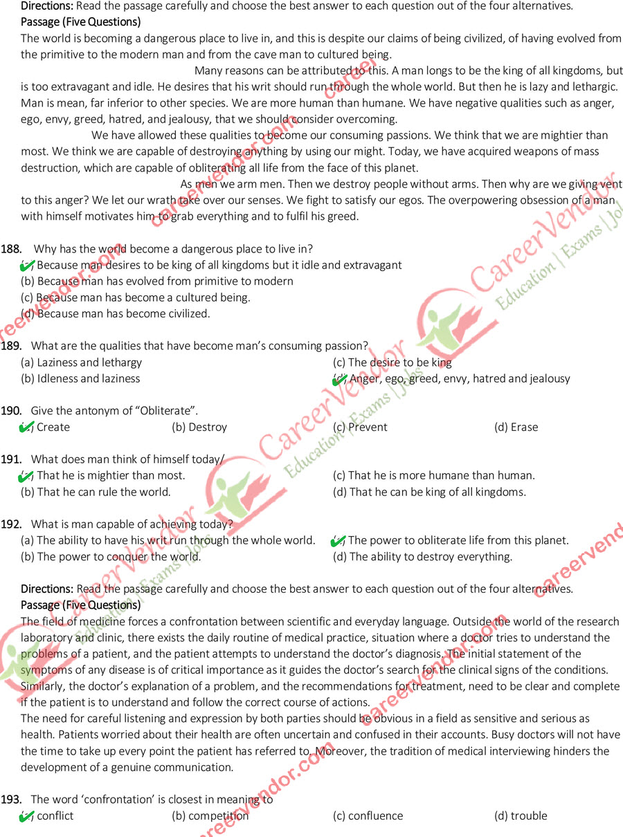 SSC CGL Tier 2 2015 English Answer Key - Page 19