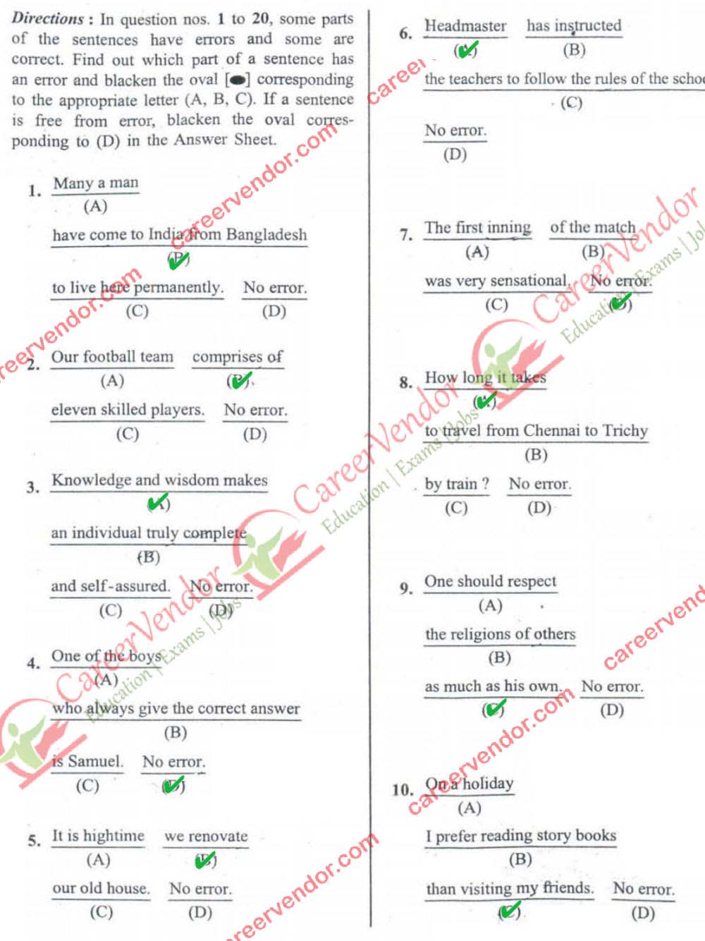 SSC CGL Tier 2 2013 re-exam answer key - Page 1