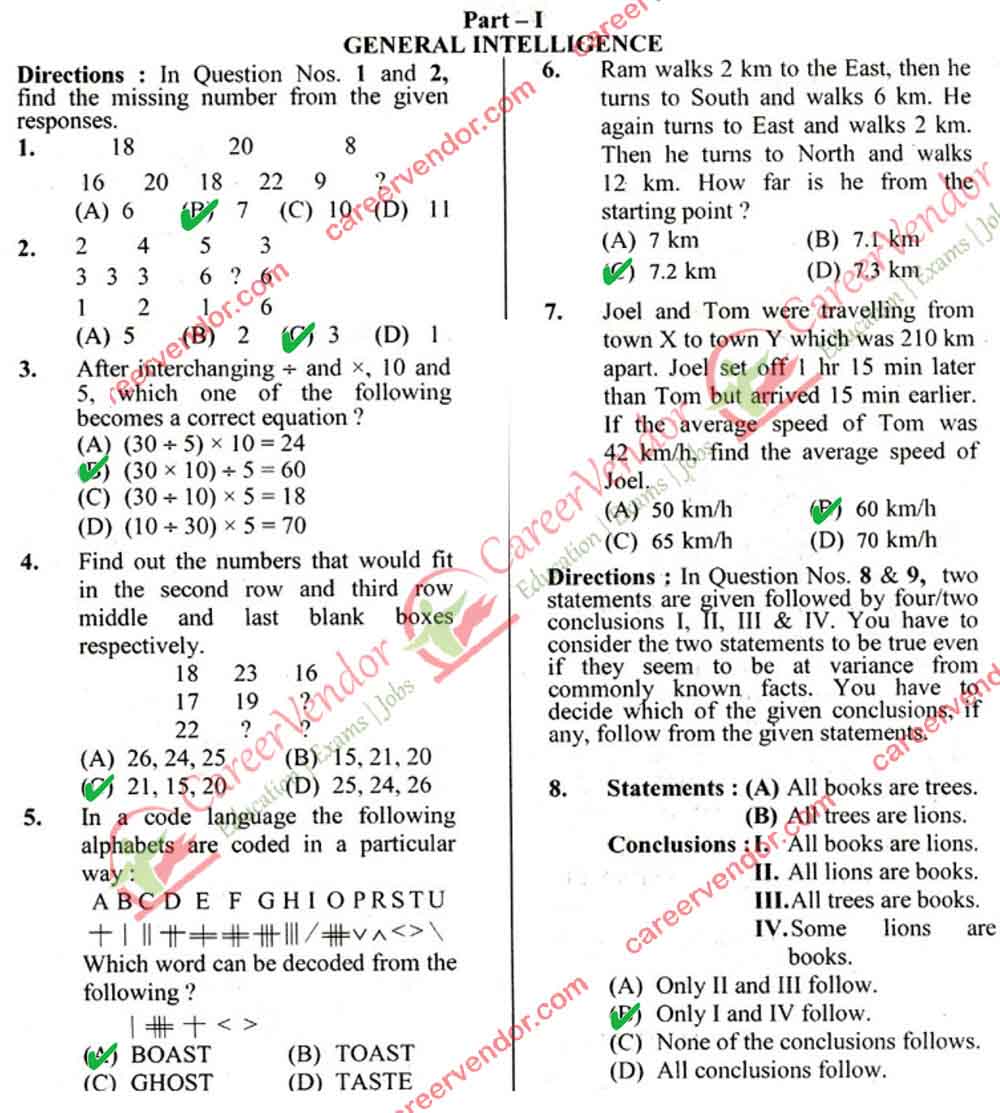 SSC CGL Answer Key Tier Answer - Page 01