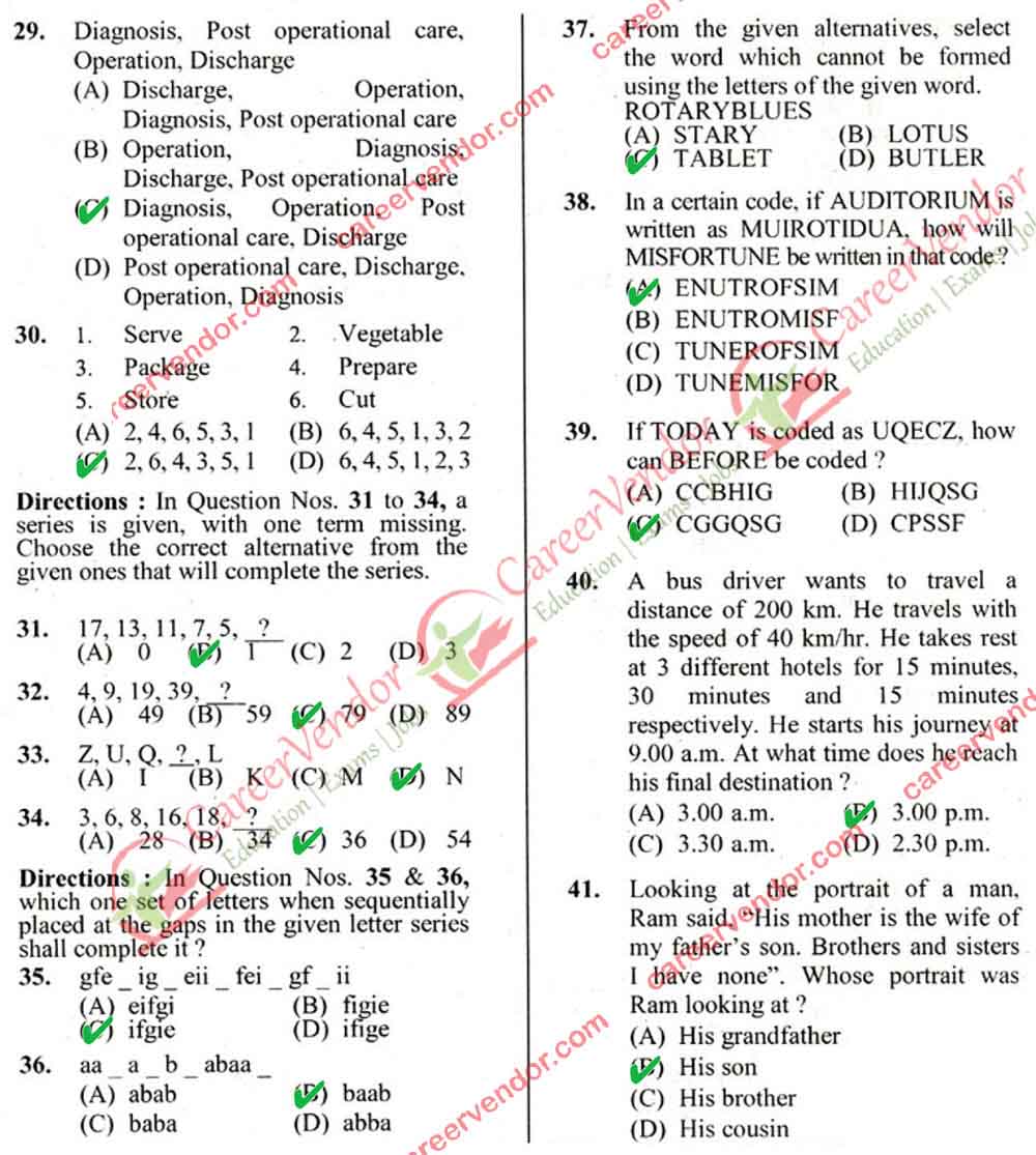 SSC CGL Answer Key Tier Answer - Page 03