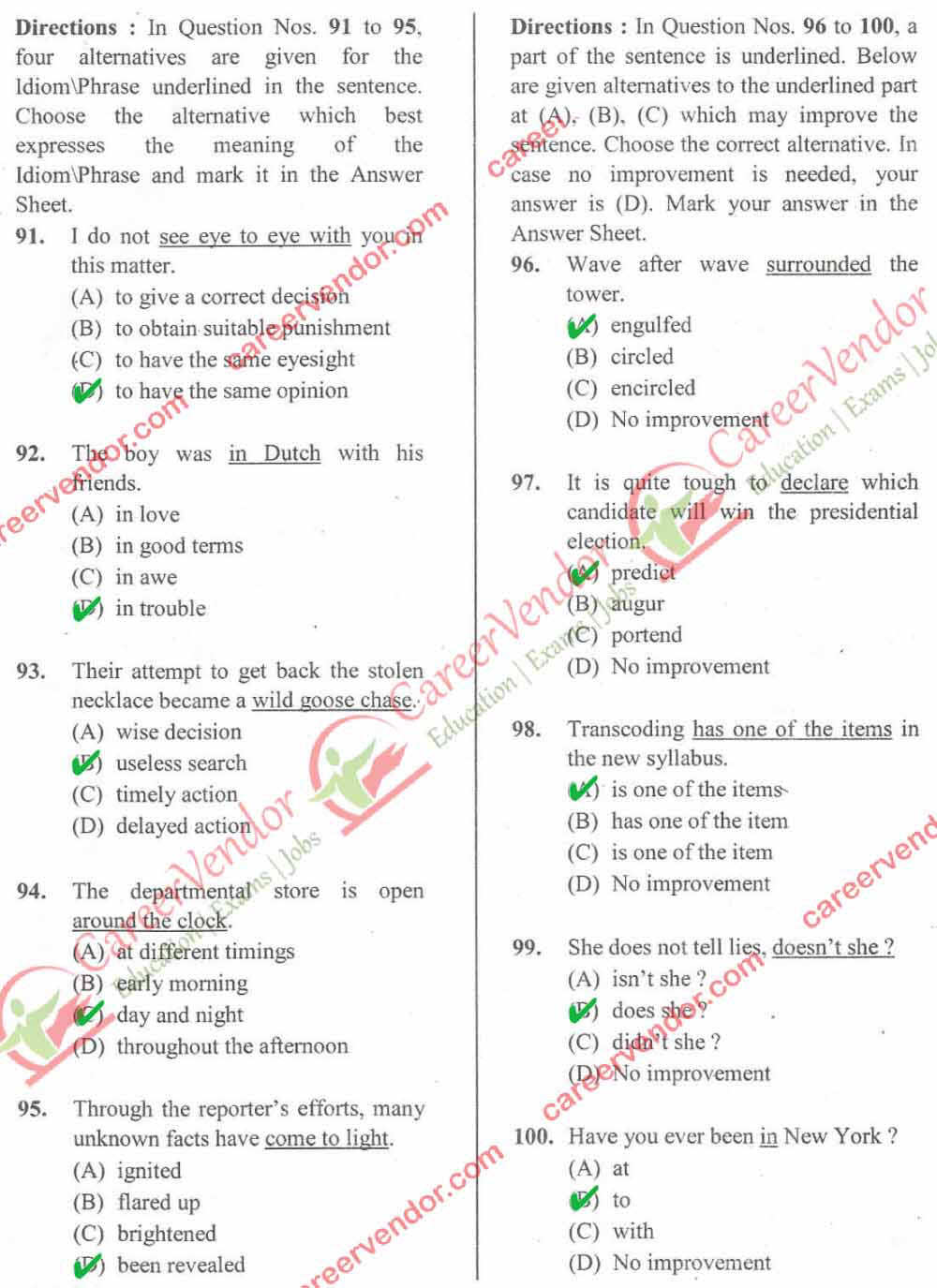 SSC CHSL (10+2)Answer - Page 09