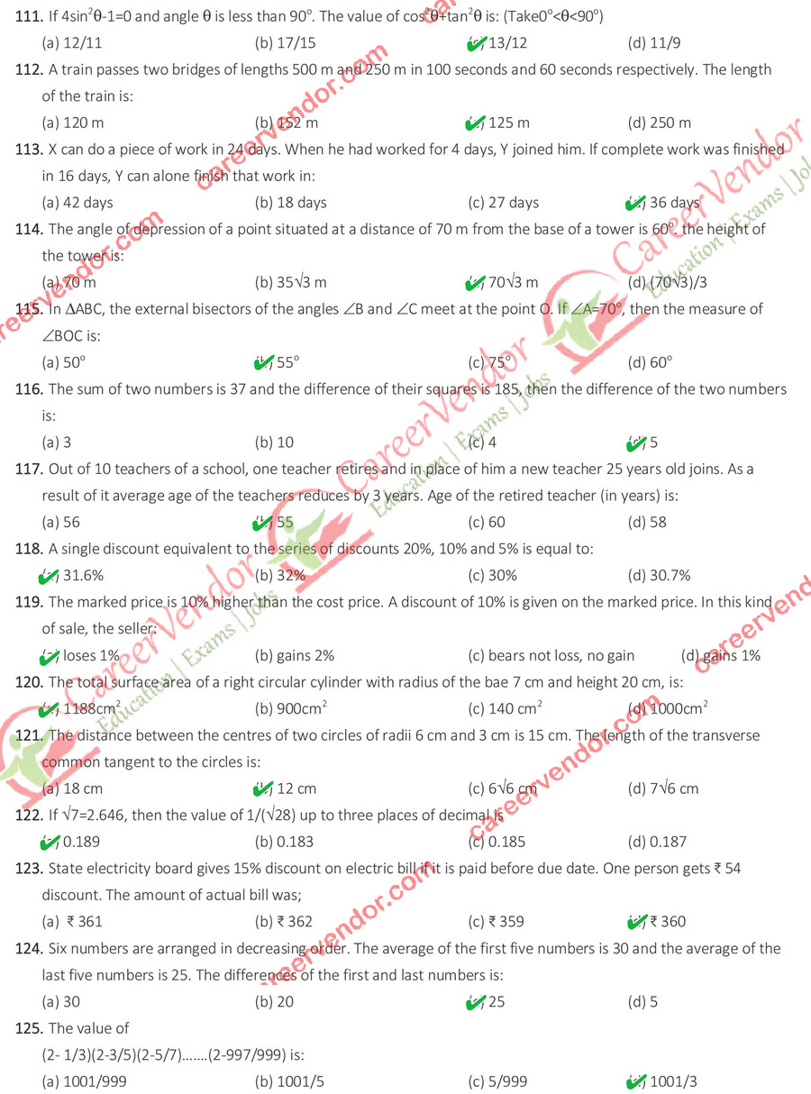Chakbandi Lekhpal 08 Nov 2015 Morning Shift Answer Key - Page 11