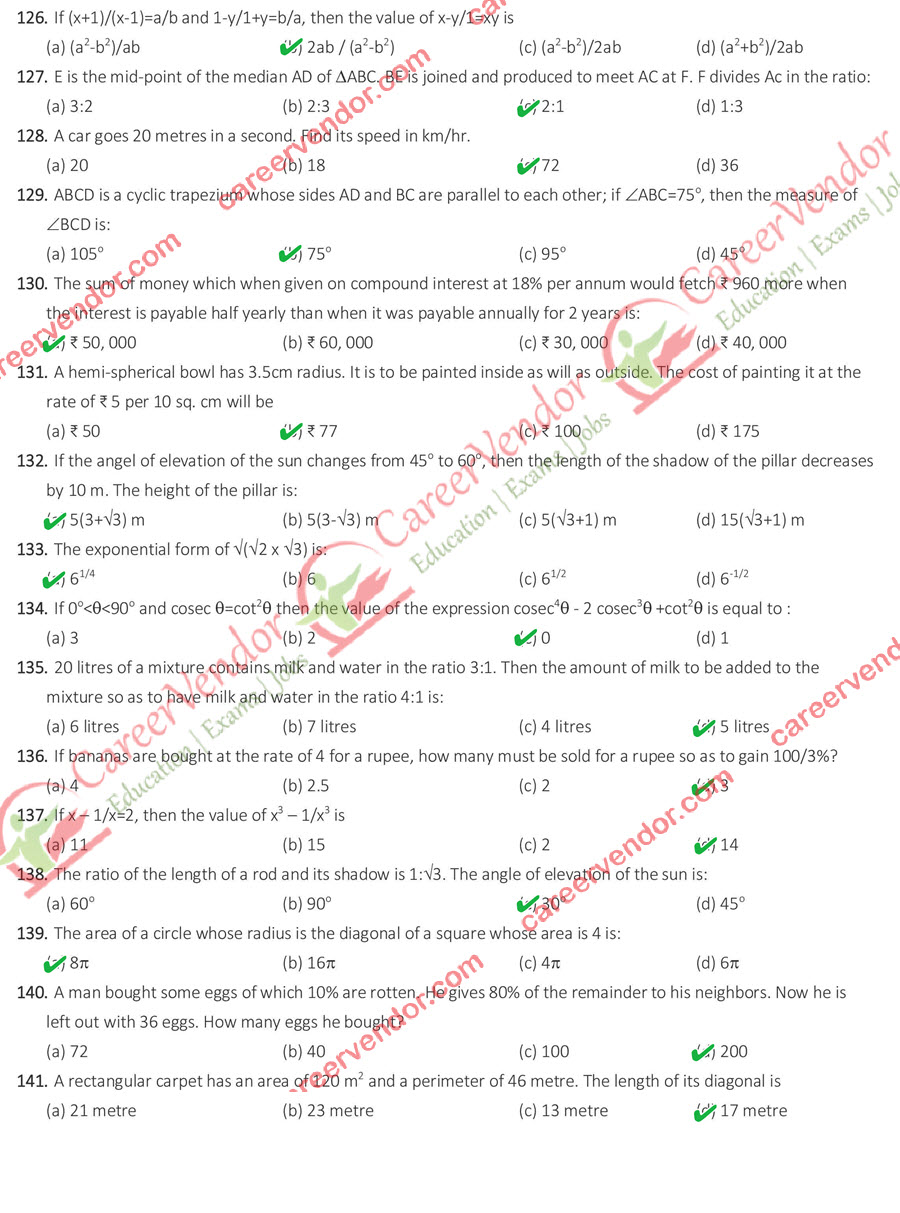 Chakbandi Lekhpal 08 Nov 2015 Morning Shift Answer Key - Page 12