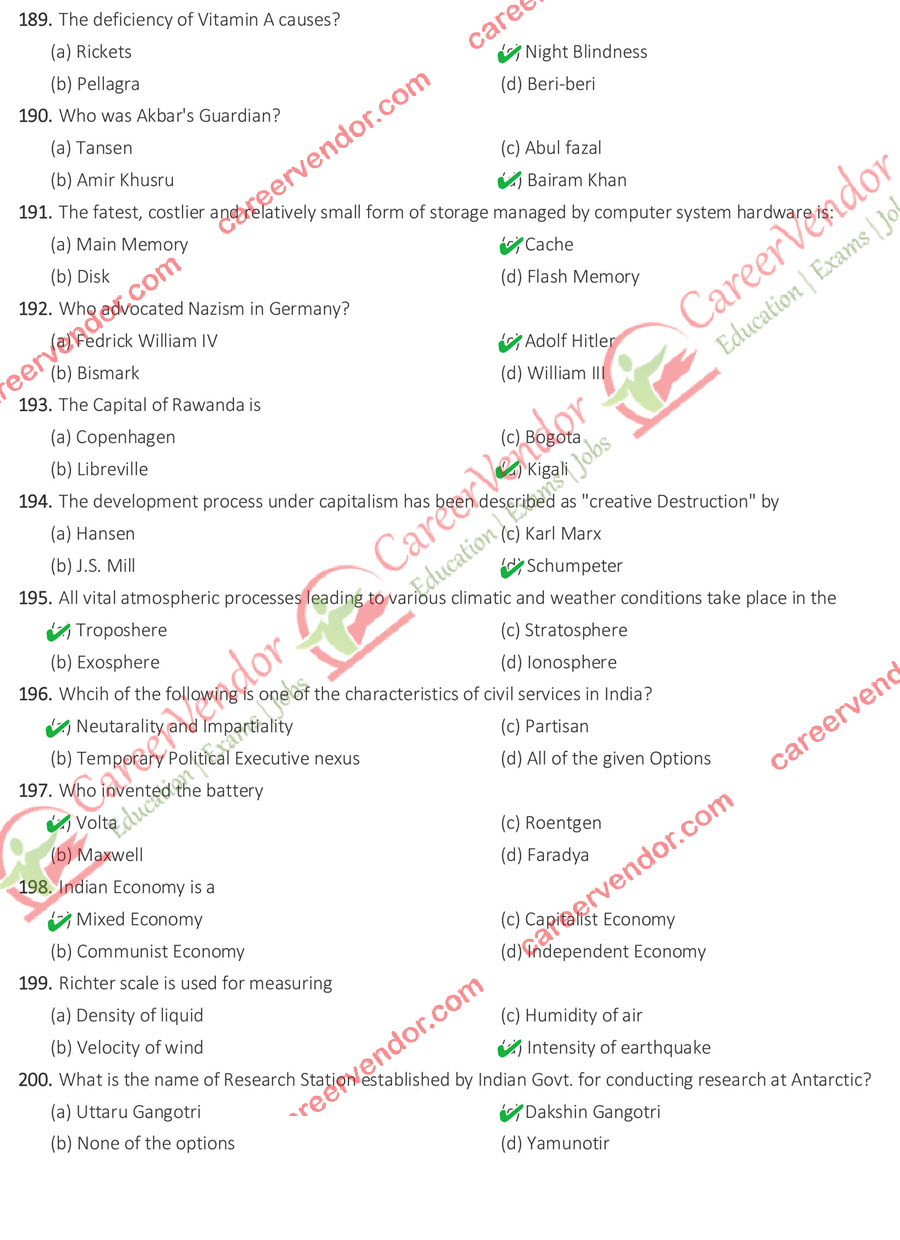 Chakbandi Lekhpal 08 Nov 2015 Morning Shift Answer Key - Page 17