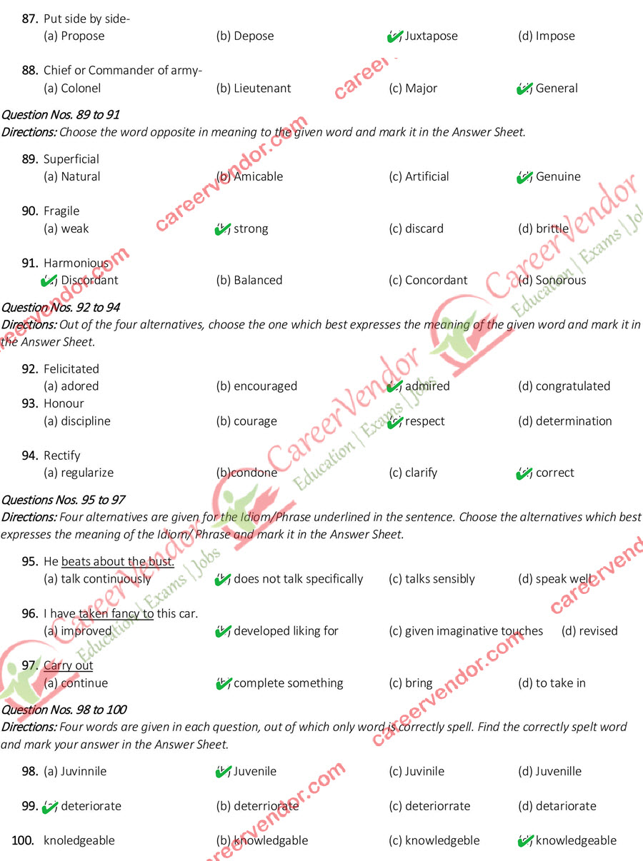 SSC GD Constable answer key - Page 9